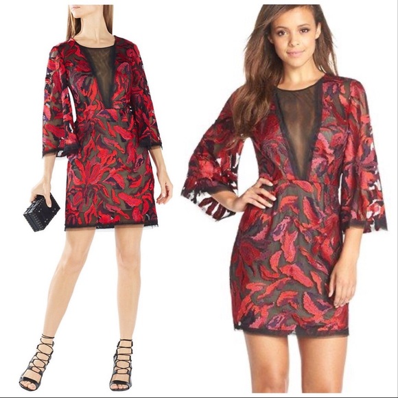 BCBGMaxAzria Dresses & Skirts - BCBGMaxAzria Yasmyn Embroidered Bell Sleeve Dress